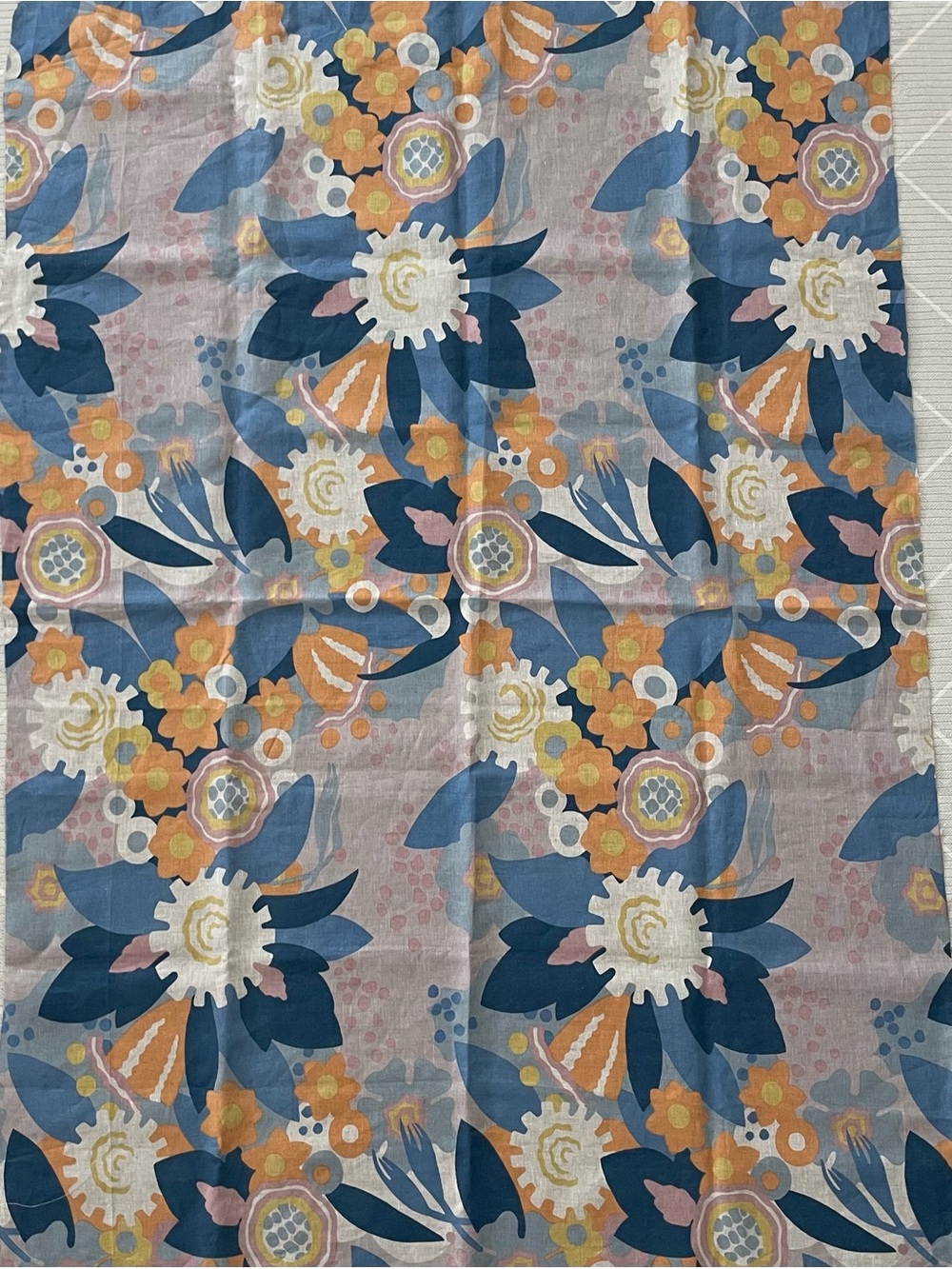 Schumacher Anita Lilac & Orange Fabric 1 yard